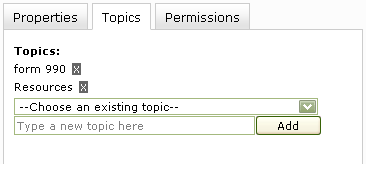 Page topics