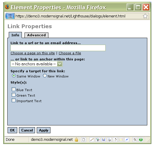 Element properties