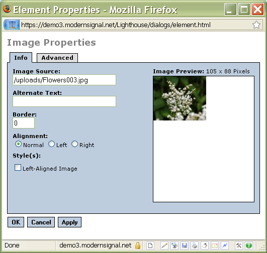 Image properties