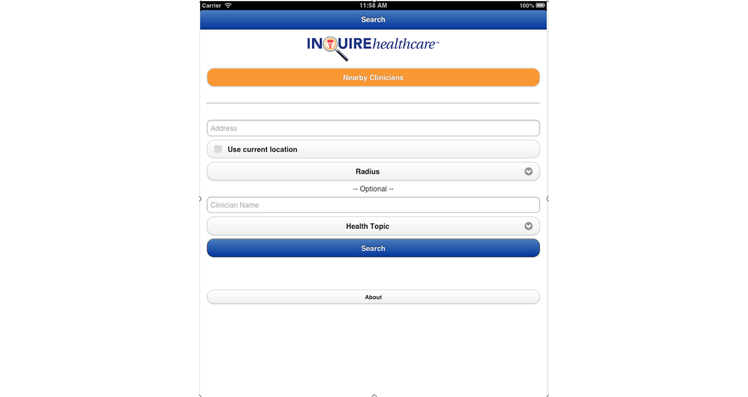 INQUIREhealthcare Mobile App: Search for doctors, nurses and hospitals that are recognized national