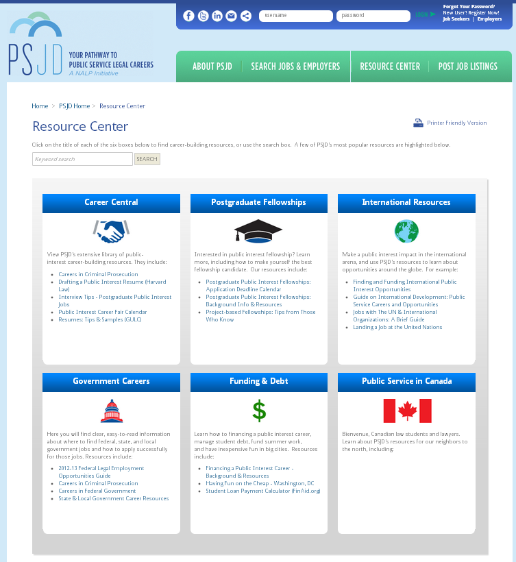 A vast resource center helps job seekers and employers get their questions answered.