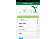 CropLife America Mobile App index screen