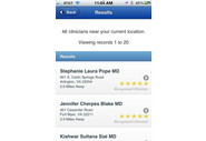 INQUIREhealthcare Mobile App Search Results